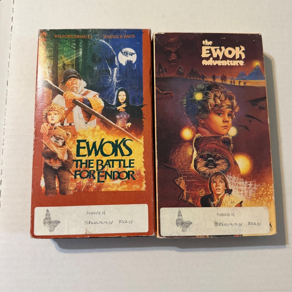 Star Wars Ewok Adventure & Battle For Endor VHS Set Warwick Davis MGM/UA Vintage